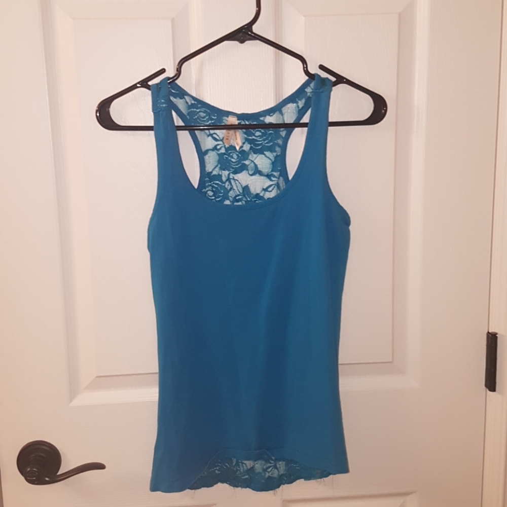 See through back tank top